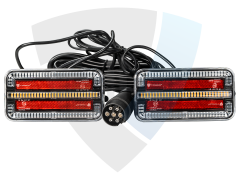 Lampy tylne zespolone z dynamicznym kierunkowskazem, na magnes, 3 funkcje, 12-24V, 7,5m kabel TT.12024DI