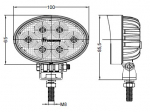 Lampa robocza 24LED, 24W, owalna, rozproszona TT.13325