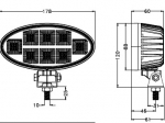 Lampa Robocza 160 Wat rozproszona, owalna TT.13417