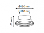 Lampa Ostrzegawcza LED 12/24 na magnes, UFO, 3funkcje, Power LED TT.410