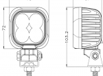 Lampa Robocza 4LED 40 Wat rozproszona, kwadratowa TT.13330