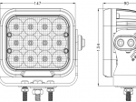 Lampa Robocza 12LED 120 Wat rozproszona, prostokątna TT.13312