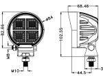 Lampa Robocza 64 Wat rozproszona, okrągła TT.13465