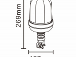 Lampa ostrzegawcza LED 12/24V z miękkim końcem TT.140D-Y