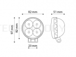 Lampa Robocza 4LED 12W okrągła, rozporoszona TT.1012