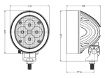 Lampa robocza 4 LED, 60W, rozproszona, szara, okrągła, przeznaczona do John Deere TT.16604